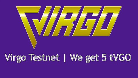 Virgo Testnet We get 5 tVGO