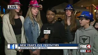 People celebrate New Year's in Downtown Fort Myers