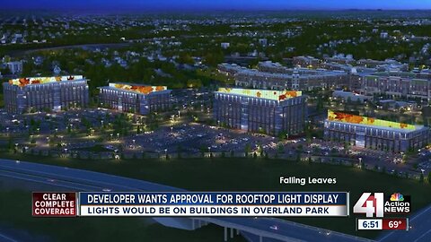 Developer asking Overland Park for permission to top office building with lighted art display