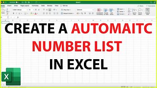How To Create An Automatic Numbering List In Excel