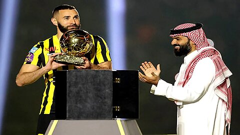 Karim Benzema is officially unveiled as an Al Ittihad player in front of 60,000 supporters