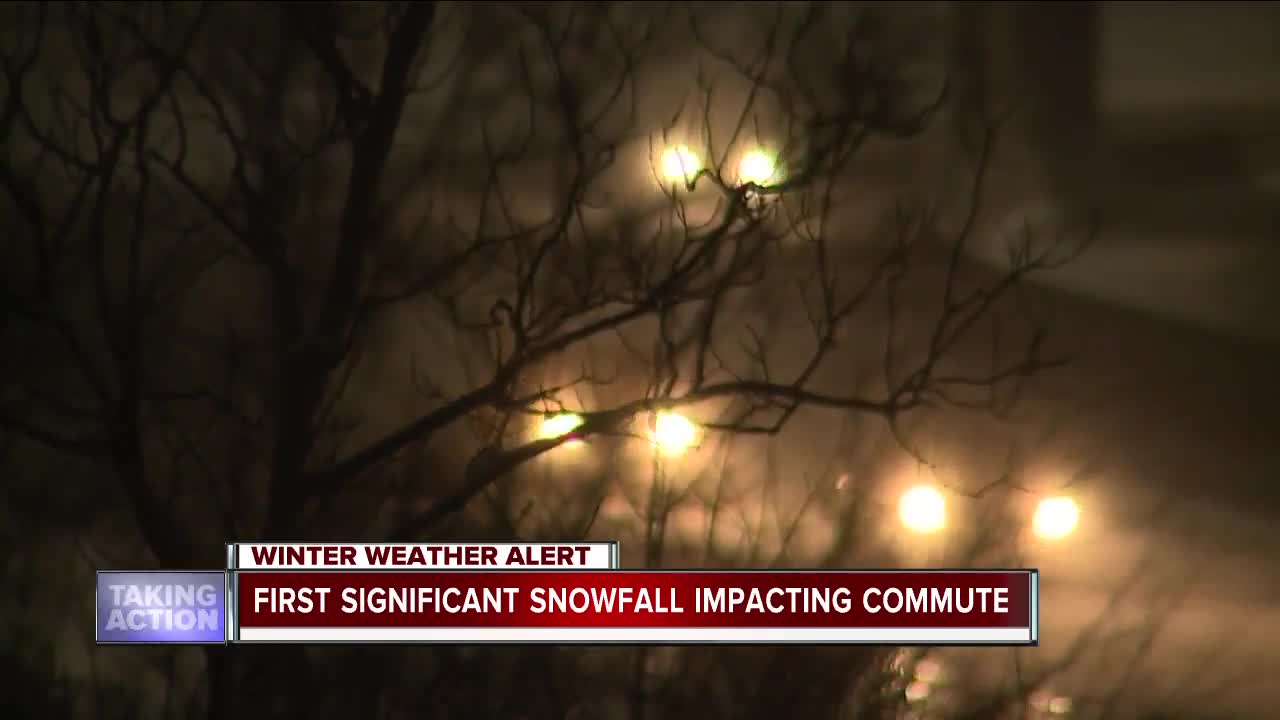 First significant snowfall impacting morning commute in metro Detroit
