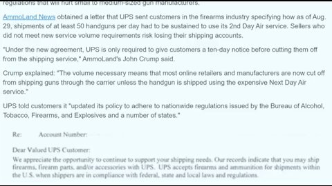 Banks, UPS Come for Gun Retailers and really the 2nd Admendment...