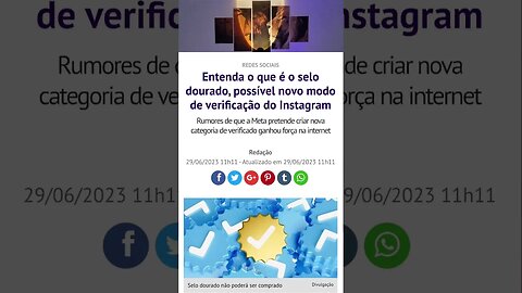 Selo azul e dourado do Instagram #noticias #news #shorts