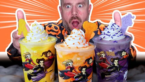 Carvel Hocus Pocus Sanderson Sisters Shakes Halloween Review | Churro, Cake Batter, Cookies & Cream