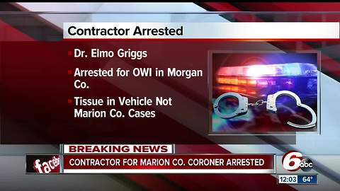 County coroner's Office contractor had tissue samples in truck during OWI arrest