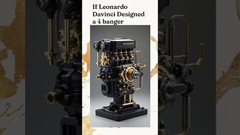 If Davinci Designed a 4 Cylinder Engine #AI #steampunk