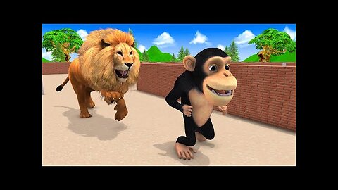 Giant Gorilla Vs Funny monkey Vs Giant Lion Escape From Pc Maze Game - Monkey Collecting Watermelons