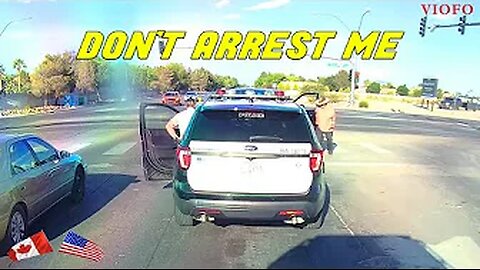 DUDE RUNS RED LIGHT THEN PULLS HEAD ON WITH THE COP