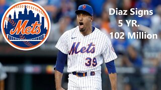 Edwin Diaz Resigns With Mets Record Breaking Contract