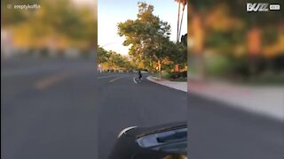 Un skateur chute alors qu'il se déplace à 50 km/h
