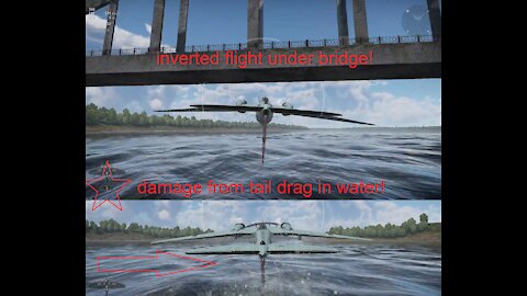 War Thunder - Tail in water for inverted flight under bridge!/Schwanz im Wasser für umgekehrten Flug unter Brücke!