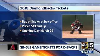 Arizona Diamondbacks single-game tickets on sale Monday