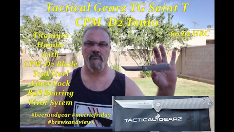 Tactical Gearz TG Saint T Titanium Handle Tanto EDC knife