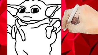 How to Draw Cute Baby Yoda in 1 Minute!