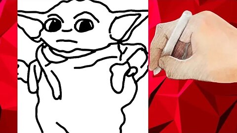 How to Draw Cute Baby Yoda in 1 Minute!