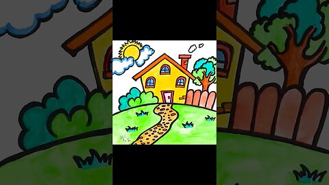 Drawing and Coloring a Dream House for kids and Toddlers! Ariu land