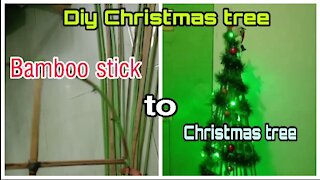 How to make Christmas tree | bamboo stick to beautiful Christmas tree