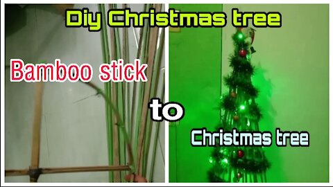 How to make Christmas tree | bamboo stick to beautiful Christmas tree