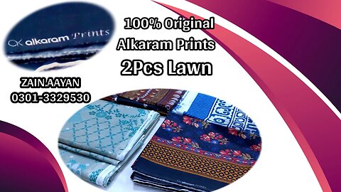 ALKARAM ORIGINAL LAWN 2pcs || zain.aayan collection ||