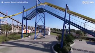 Drone captures roller-coaster ride from a mind-boggling perspective
