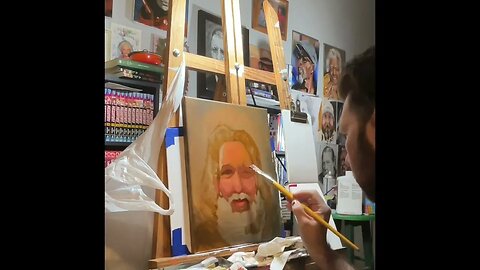 Part 1 of a Santa Claus Oil Painting