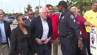 Bernie Sanders joins striking UAW workers in Detroit