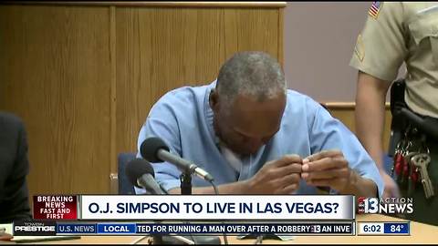 Will O.J. Simpson live in Las Vegas?