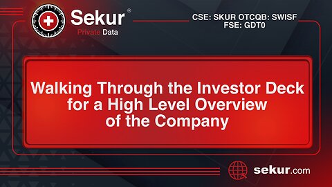 Sekur Private · Walking Through the Investor Deck for a High Level Overview of the Company
