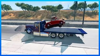 TruckFails | Trucks Full Speed vs Potholes #249 | BeamNG.Drive |TrucksFails