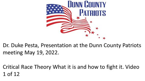 Dr. Duke Pesta CRT Presentation Video 1 of 14