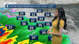 Rain and snow arrive Tuesday