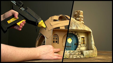 ❣DIY Hobbit House in a Rock Using Cardboard❣