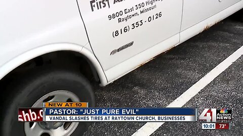 Suspect slashes tires at church and multiple businesses in Raytown