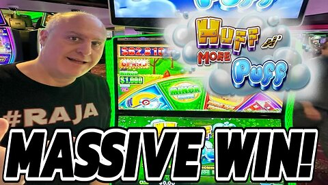AWESOME Bonus JACKPOT on High Limit HUFF N MORE PUFF at The Big Jackpot Slot Zone!