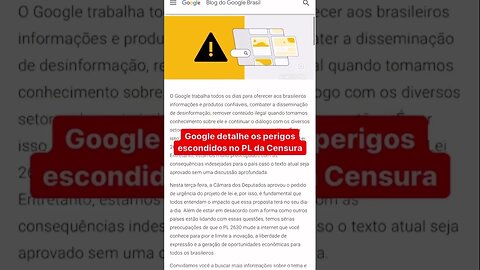 Google detalhe os perigos escondidos no PL da Censura