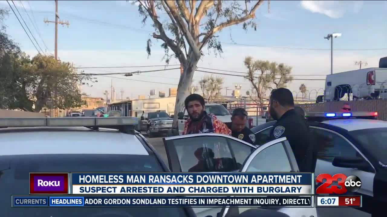 Homeless man ransacks Downtown Bakersfield apartment