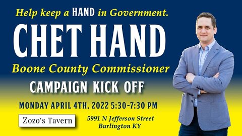 Chet Hand for Boone County Commissioner