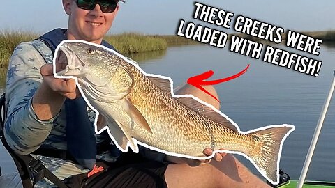 **Huge Redfish and Inshore Slam!!** Kayak Fishing the Marsh! | Heron Bay, Alabama