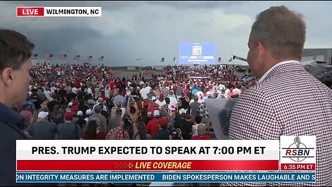 Trump Addresses Supporters As He's Forced To Reschedule Rally Due To Weather