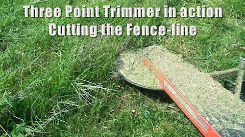 Three Point Trimmer in action cutting the Fence Line