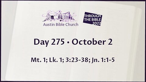 Through the Bible 2022 (Day 275)