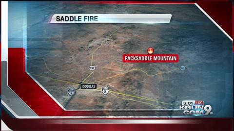 Saddle Fire burning northeast of Douglas