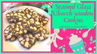 Stained Glass Church Window Cookies, Rainbow Marshmallow Chocolate