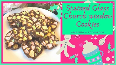 Stained Glass Church Window Cookies, Rainbow Marshmallow Chocolate
