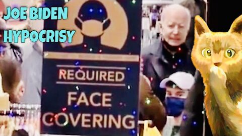 Joe Biden Busted shopping Maskless w/LARGE SIGN on door saying “Required Face Covering”