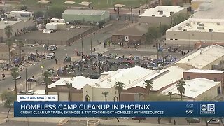 Homeless camp cleanup in Phoenix draws mixed reaction