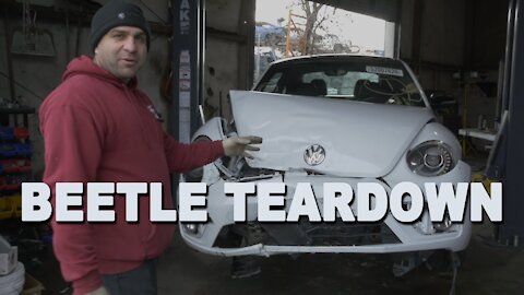 How to Teardown and take apart the front end of a buggy 2015 Volkswagen Beetle R Line