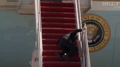 Biden Stumbles While Walking up the Stairs to Air Force One