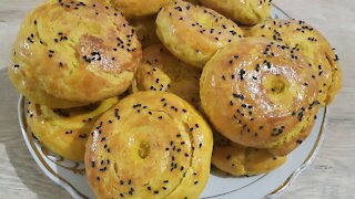 AZERBAIJAN NATIONAL NON-SWEET PASTRY SHOR GOGAL | sweet with SPICY filling🤤